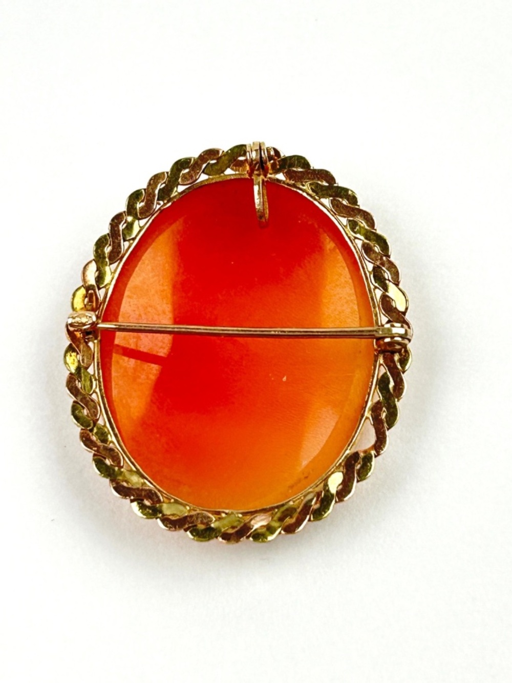 Antique Cameo Carved Shell 10K Gold Filled Brooch Pendant Signed EMESCO - Picture 7 of 7